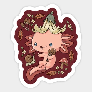 Cottagecore Axolotl Sticker